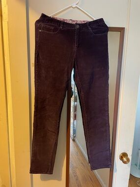 Corduroy Skinny Pants in Deep Plum